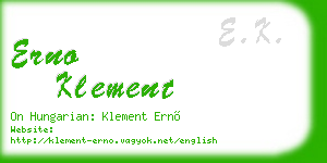 erno klement business card