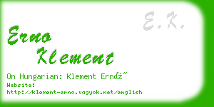 erno klement business card